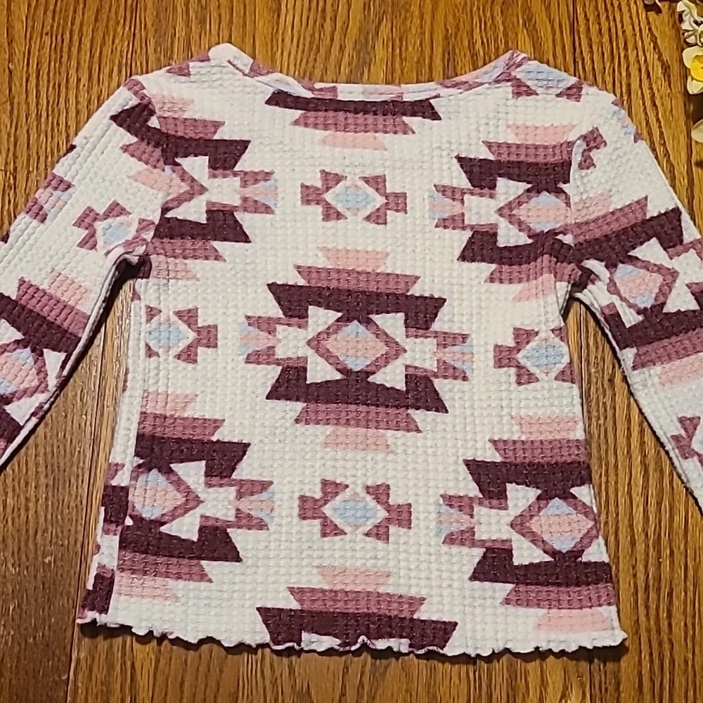 Justice Geometric Patterned Long Sleeve Knit Top - Girl's 7
